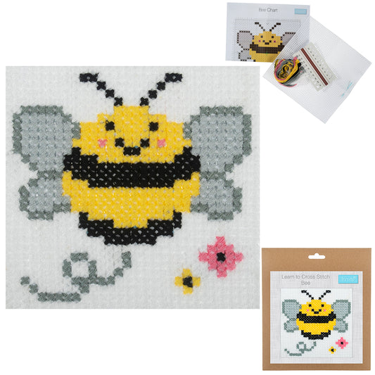 Buzzy Bee | Learn to Cross Stitch Kit for Kids | Beginners