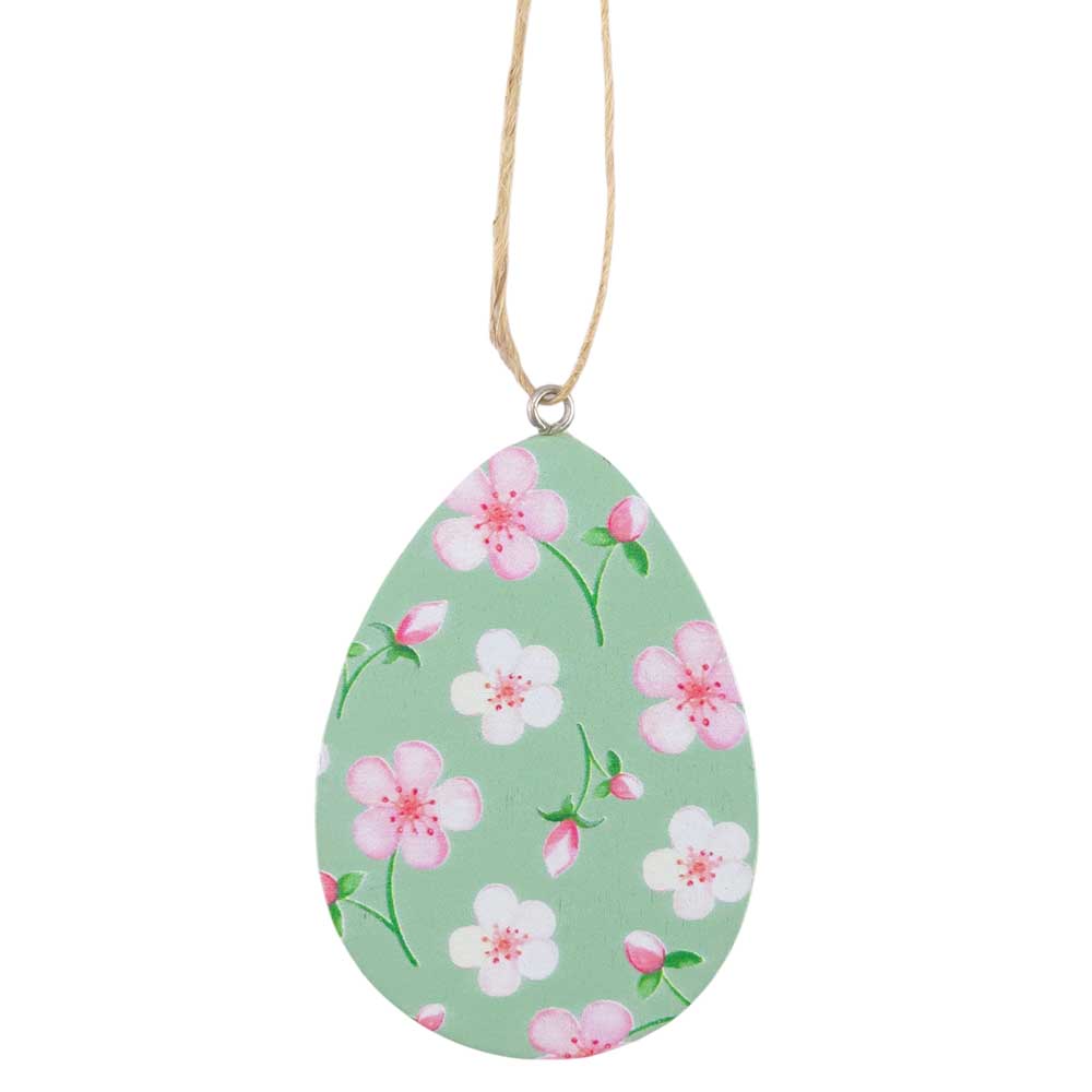 Pretty Cherry Blossom Hanging Wooden Easter Ornament | 7cm Tall | Gisela Graham