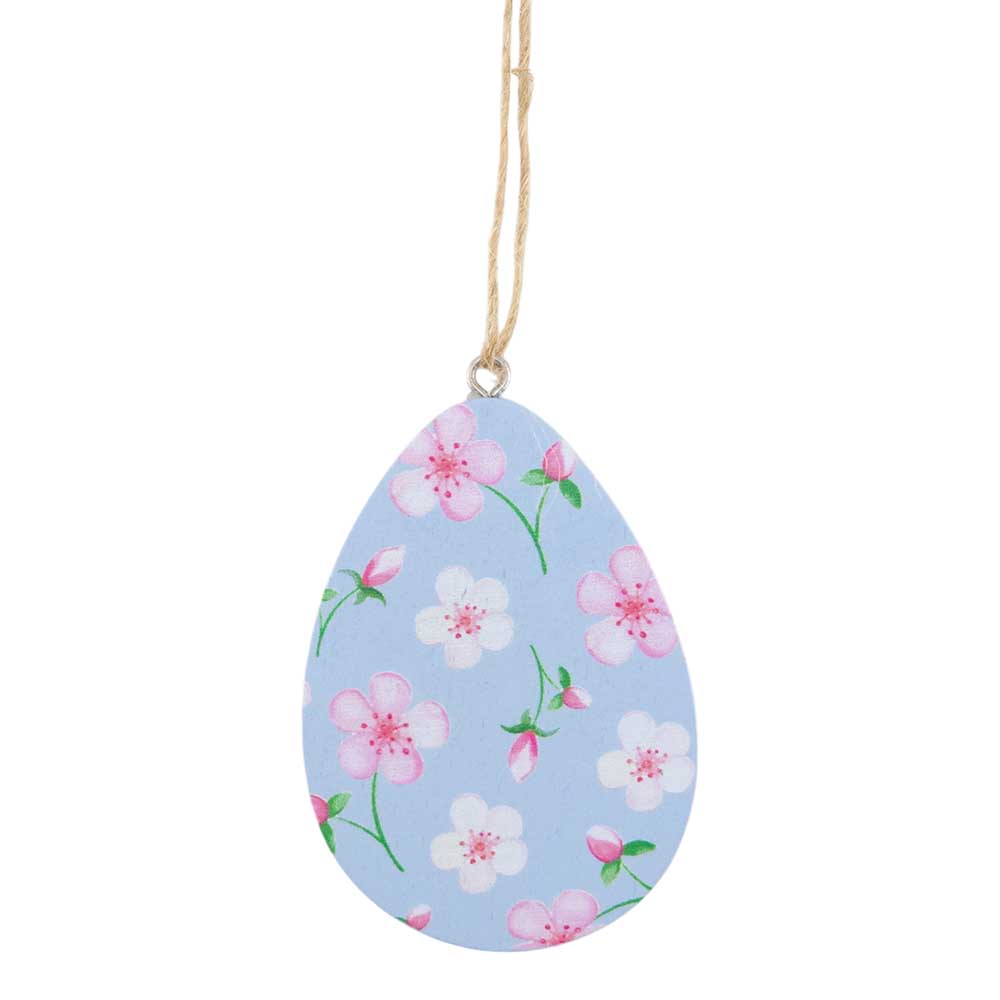 Pretty Cherry Blossom Hanging Wooden Easter Ornament | 7cm Tall | Gisela Graham