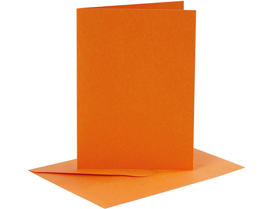 6 Orange A6 Cards and Envelopes for Card Making Crafts | Card Making Blanks
