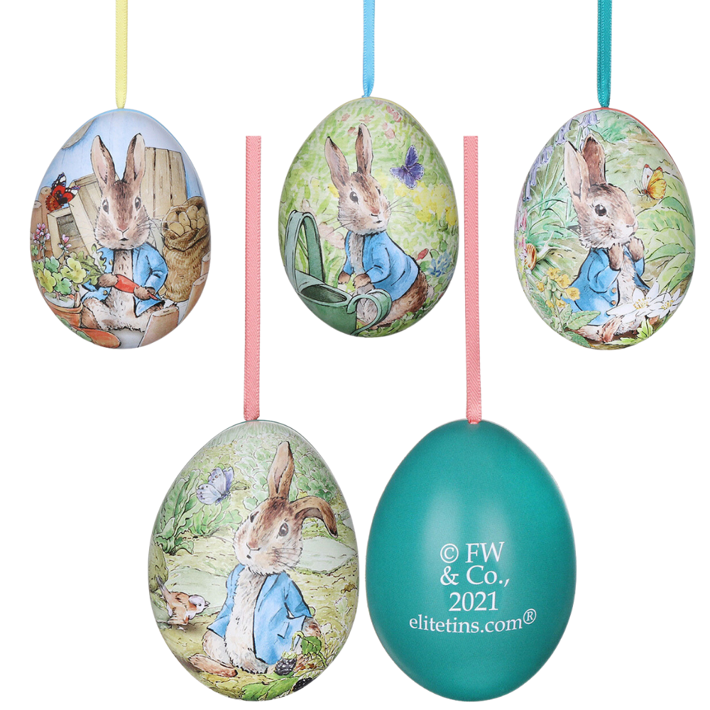 Peter Rabbit Two-Part Hanging Tinware Egg | Fillable Easter Gift