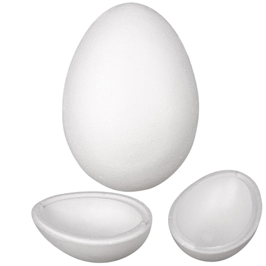 Jumbo Two-Part Fillable Polystyrene Egg | Easter Craft Base | 21cm Long