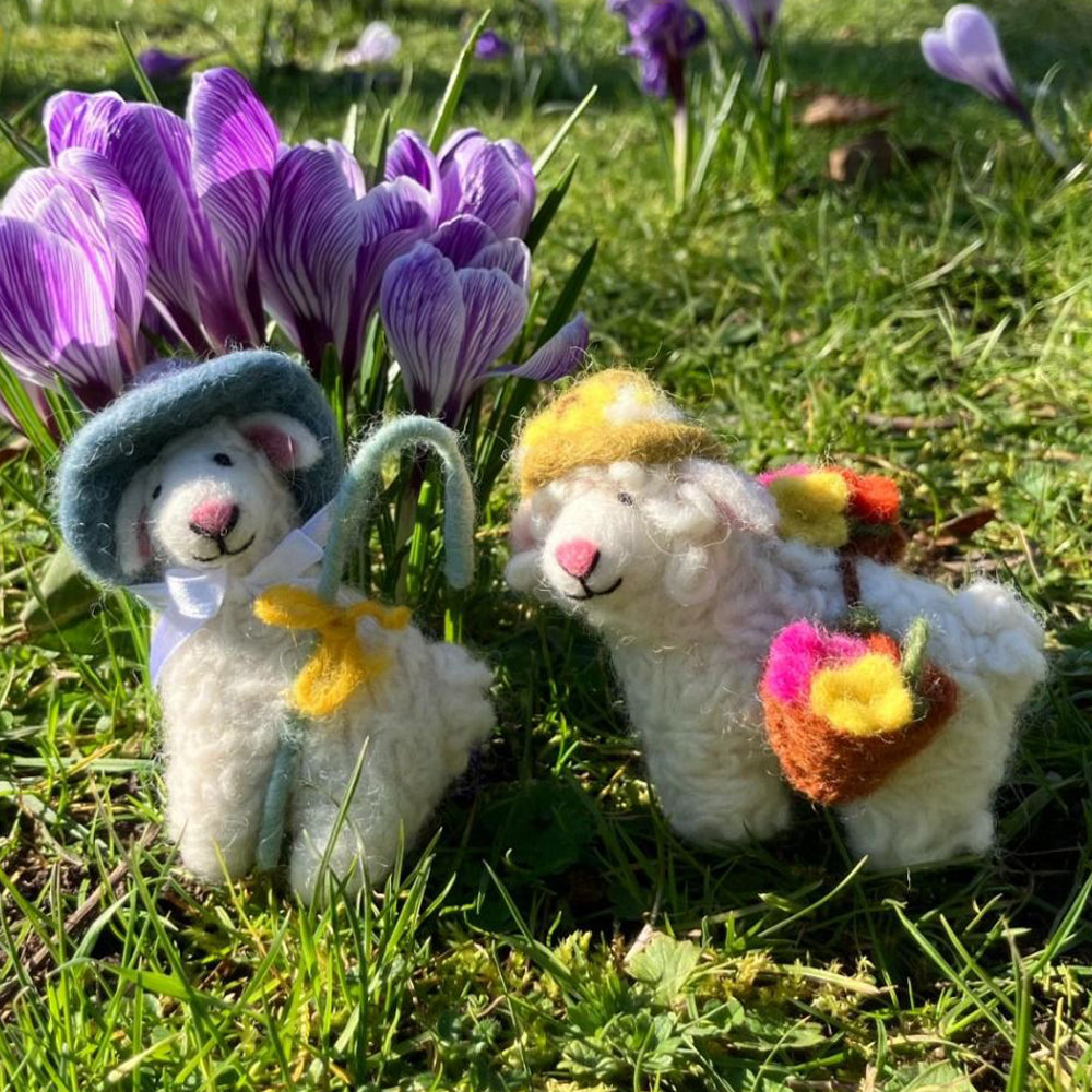 Spring Flower Sheep | Hanging Easter Tree Decoration | Handmade Fairtrade
