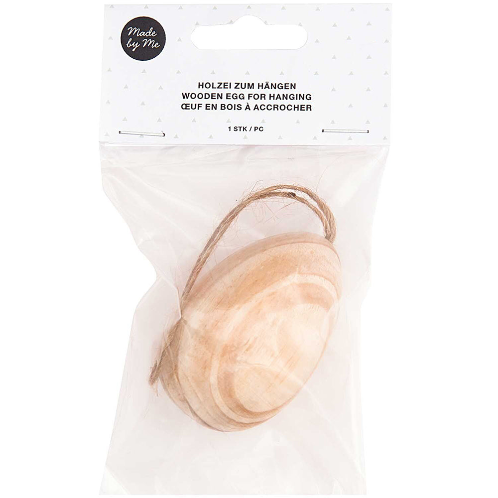 Hanging Wooden Egg for Easter Crafts | 6cm Tall | Single