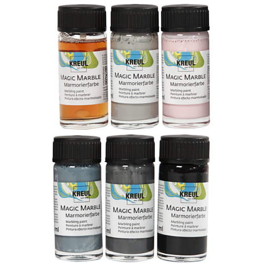 Set of 6 Marbling Inks for Crafts - Chalk Pastel Colours