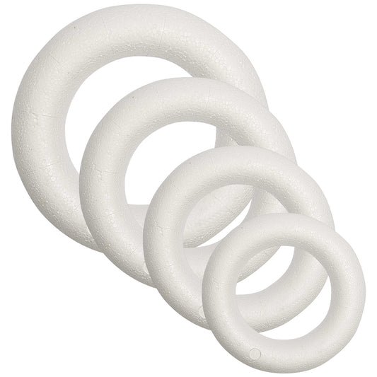 15cm to 30cm | Flat Backed Polystyrene Wreath Base | Half Hoop or Ring