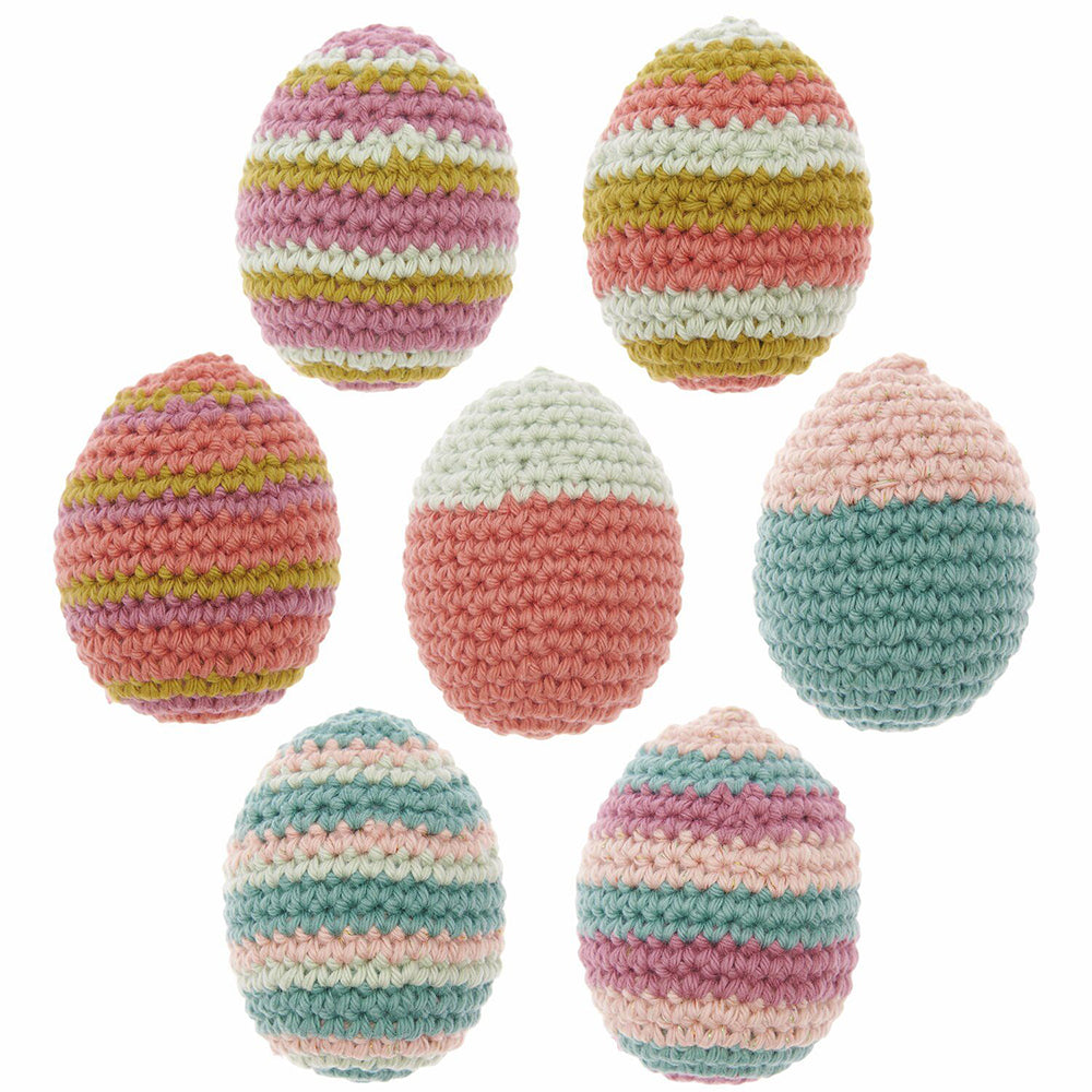 Dusky Tones Easter Eggs | Adults Crochet Craft Kit | Makes 7 or 13 Eggs
