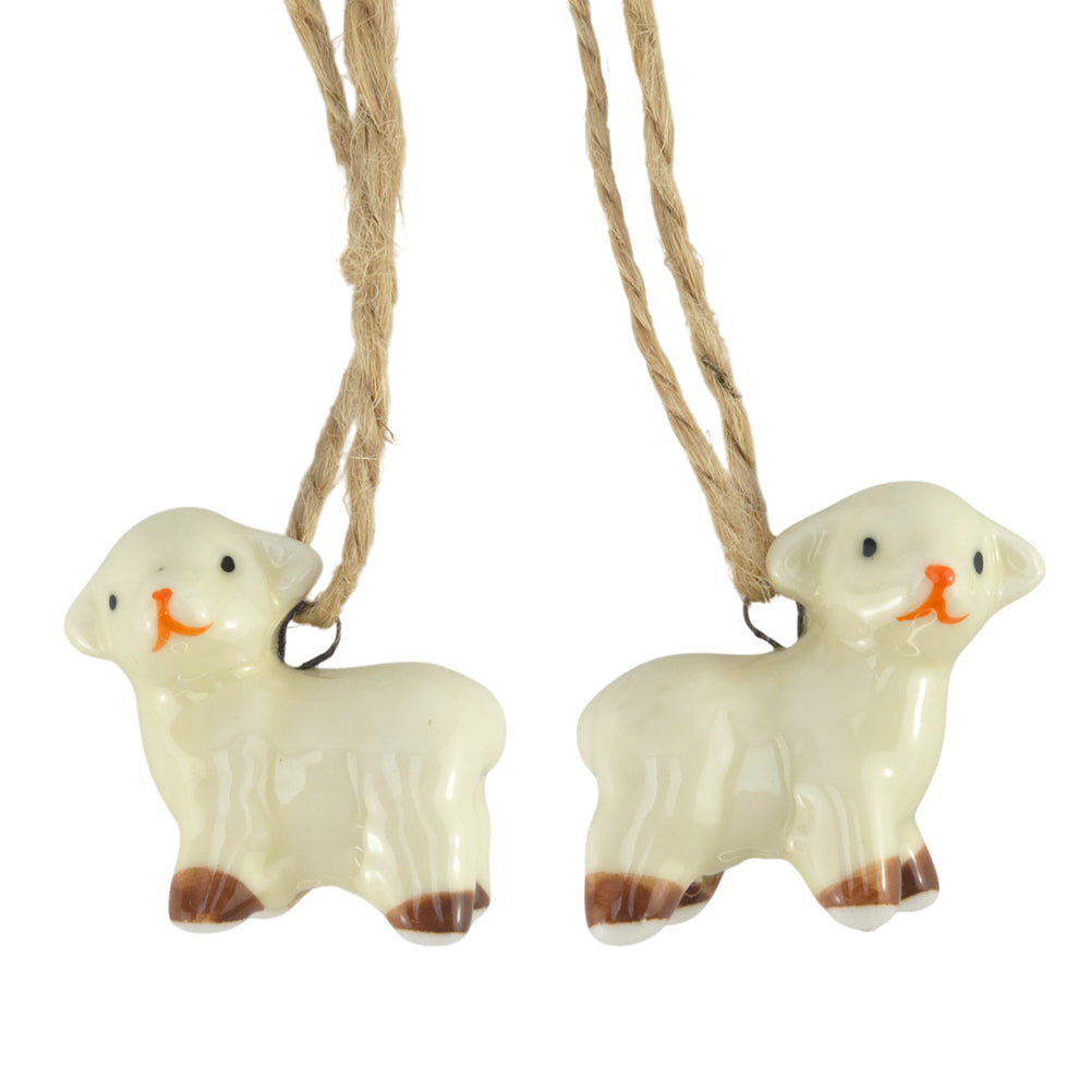 Cute Lamb | Ceramic Hanging Easter Tree Ornament | Single | 3cm | Gisela Graham