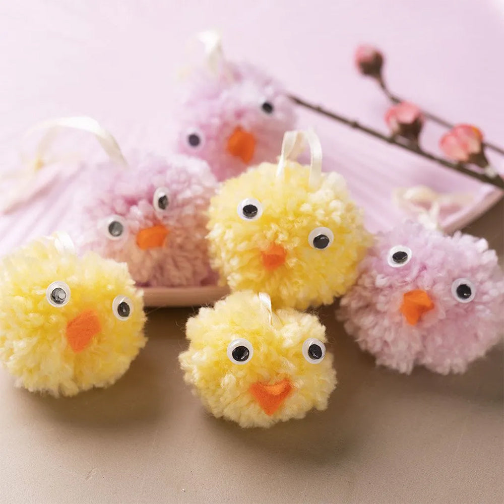 Hanging Pom Pom Chicks | Easter Craft Kit for Kids | Makes 6