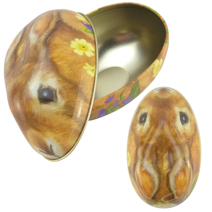 Springtime Bunnies | Two-Part Fillable Tinware Easter Egg | Lovely Gift