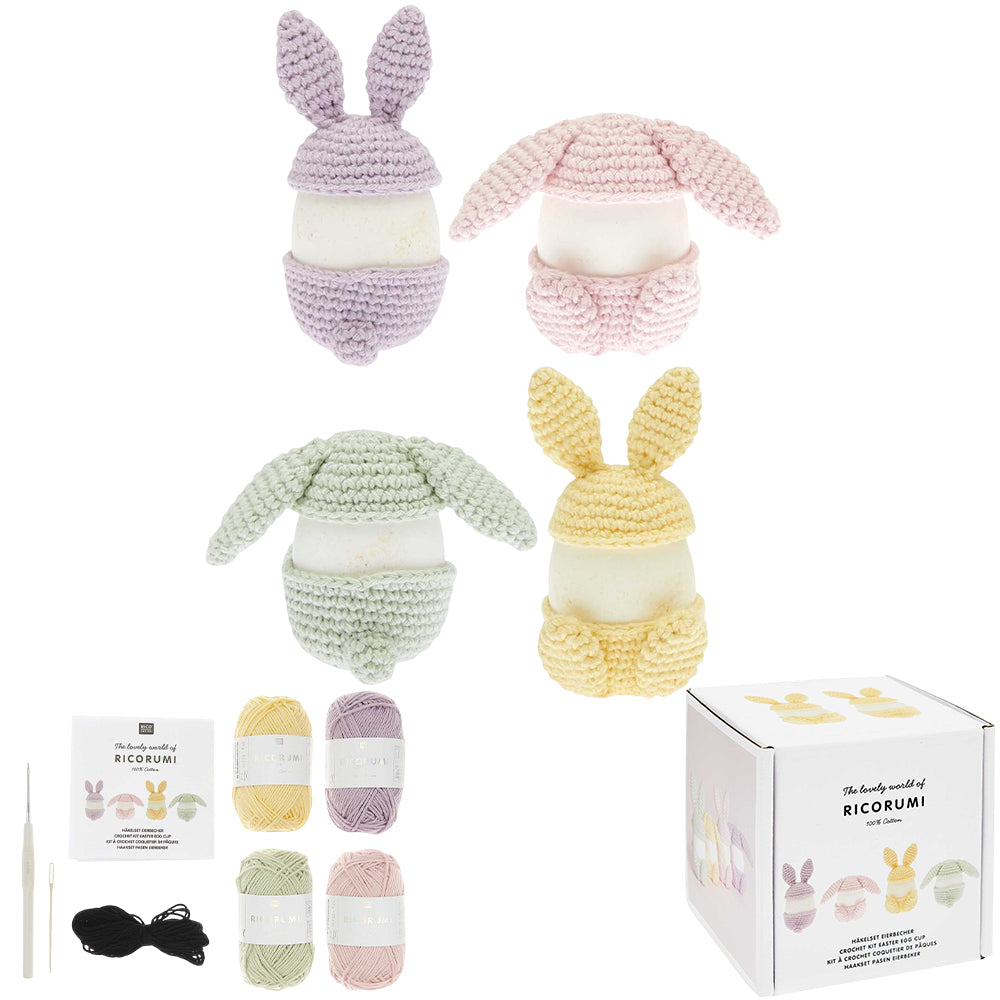 Pastel Easter Egg Holders | Adults Crochet Craft Kit | Makes 4