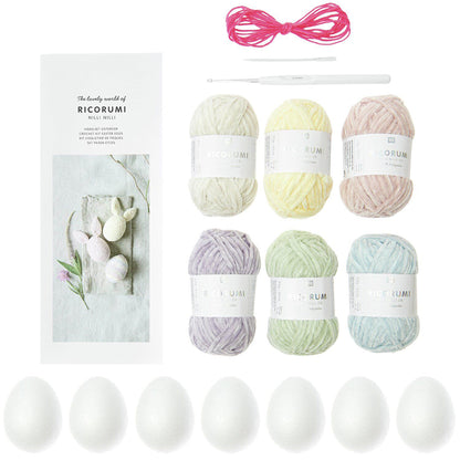 Pastel Easter Egg & Bunnies | Adults Crochet Craft Kit | Makes 7