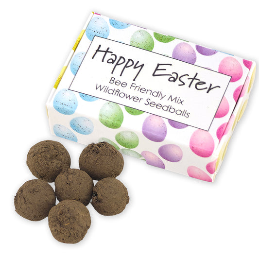 Happy Easter | Pastel Speckled Eggs | 6 Seedball Box | Bee Mix | Cracker Filler