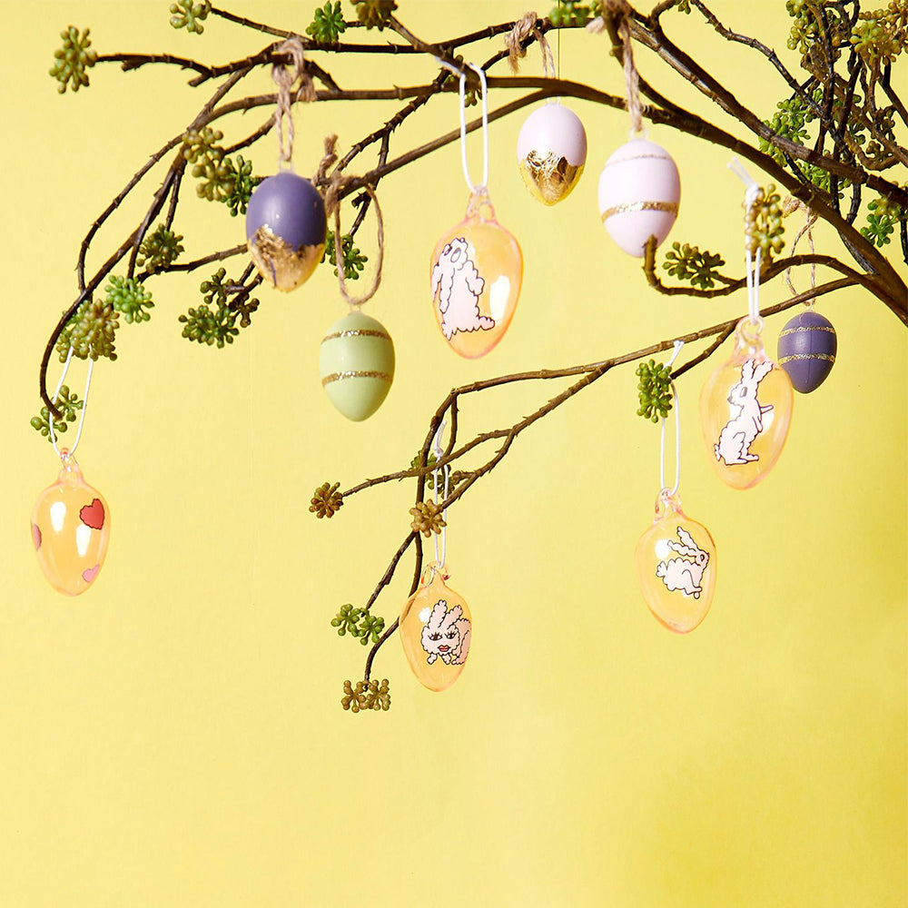 Pastel & Gold Foil Mix | 4cm Hanging Easter Egg Ornaments | Pack of 6