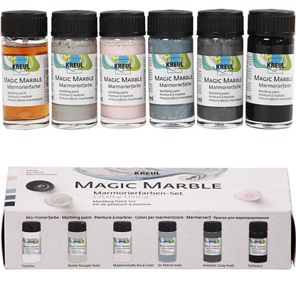 Set of 6 Marbling Inks for Crafts - Chalk Pastel Colours