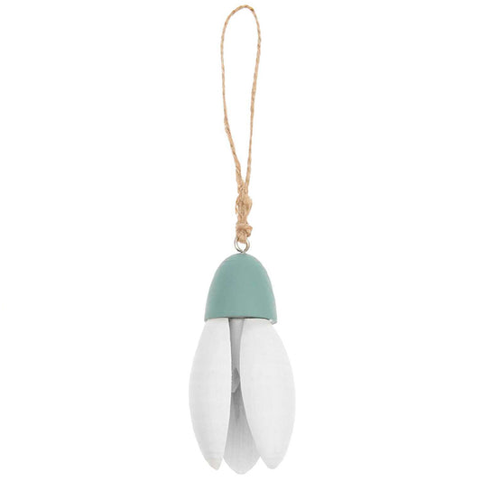 Pretty Snowdrop Bud | Wooden Hanging Spring & Easter Tree Ornament | 7cm Tall