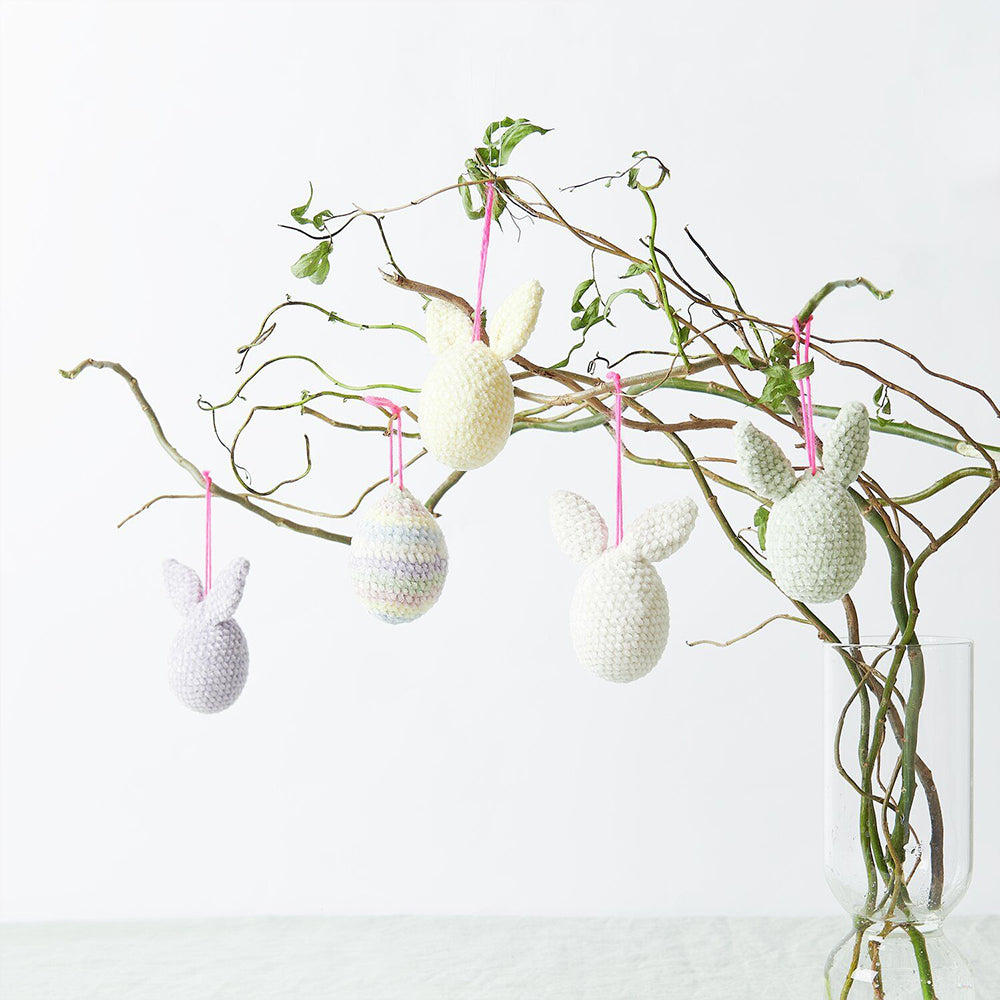 Pastel Easter Egg & Bunnies | Adults Crochet Craft Kit | Makes 7