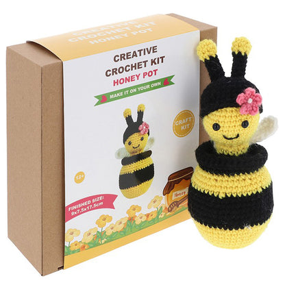 Bee & Honey Pot | Complete Crochet Craft Kit for Adults