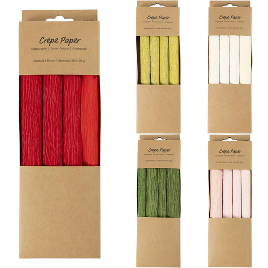 4 Rolls 25cm x 60cm Crepe | Paper Flower Making