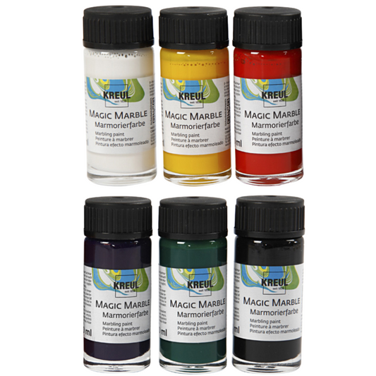 Set of 6 Marbling Inks for Crafts - Basic Colours