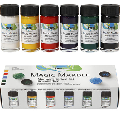 Set of 6 Marbling Inks for Crafts - Basic Colours
