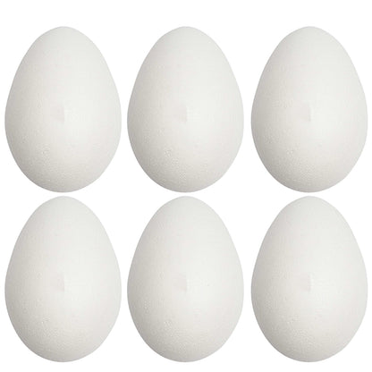 Polystyrene Eggs | Easter Craft Bases | 6cm, 8cm or 10 cm Tall | Set of 6