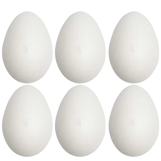 Polystyrene Eggs | Easter Craft Bases | 6cm, 8cm or 10 cm Tall | Set of 6