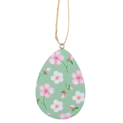 Pretty Cherry Blossom Hanging Wooden Easter Ornament | 7cm Tall | Gisela Graham