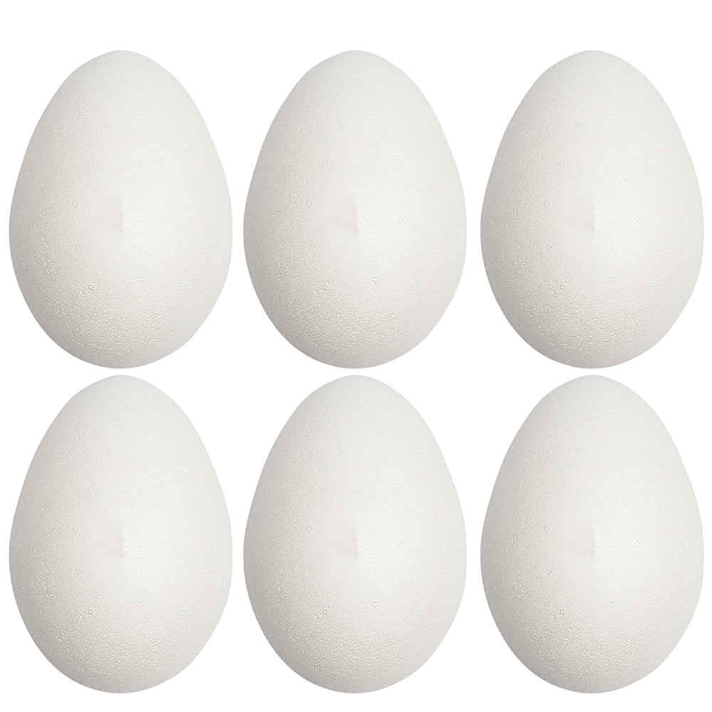 Polystyrene Eggs | Easter Craft Bases | 6cm, 8cm or 10 cm Tall | Set of 6