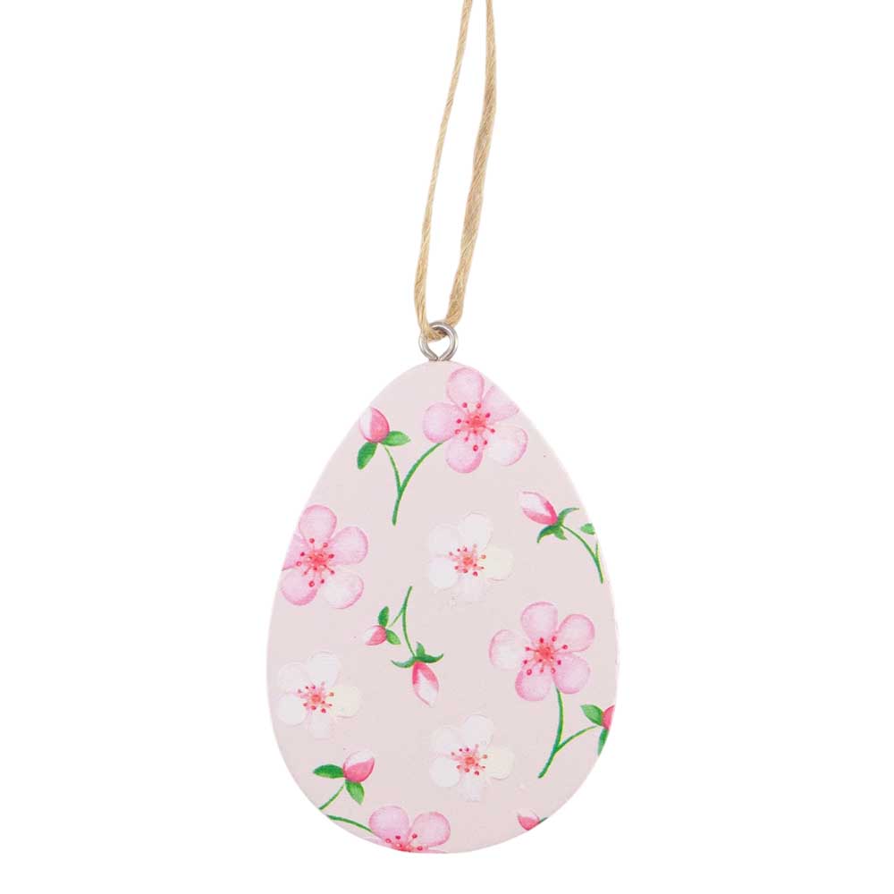 Pretty Cherry Blossom Hanging Wooden Easter Ornament | 7cm Tall | Gisela Graham