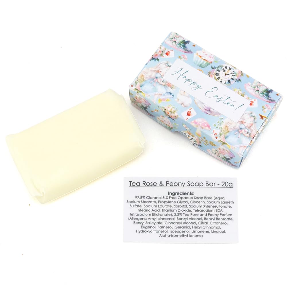 Happy Easter Springtime Alice | Tea Rose & Peony | 20g Travel Soap Bar | Little Gift Cracker Filler