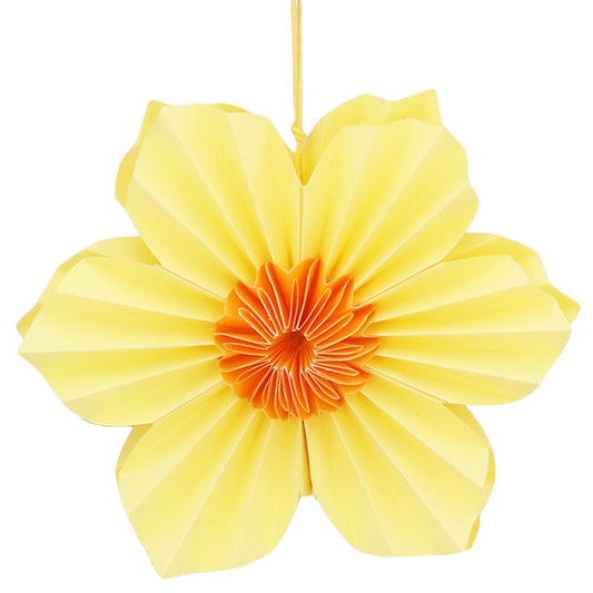 Daffodil | Honeycomb Paper Hanging Decoration | Easter Home Décor | 15cm Tall