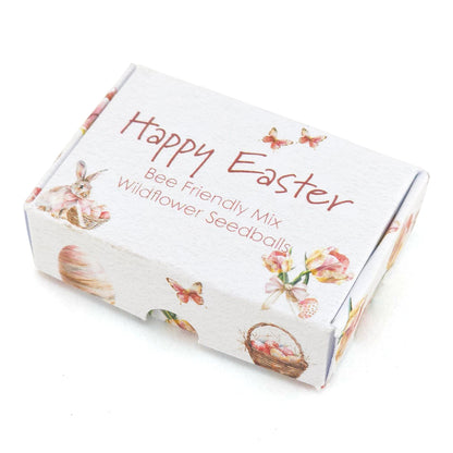 Happy Easter in Pink | 6 Seedball Box | Bee Mix | Cracker Filler | Little Gift
