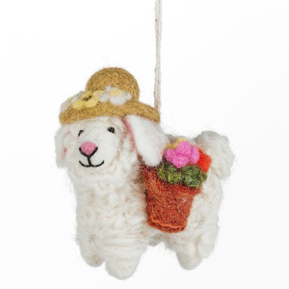 Spring Flower Sheep | Hanging Easter Tree Decoration | Handmade Fairtrade