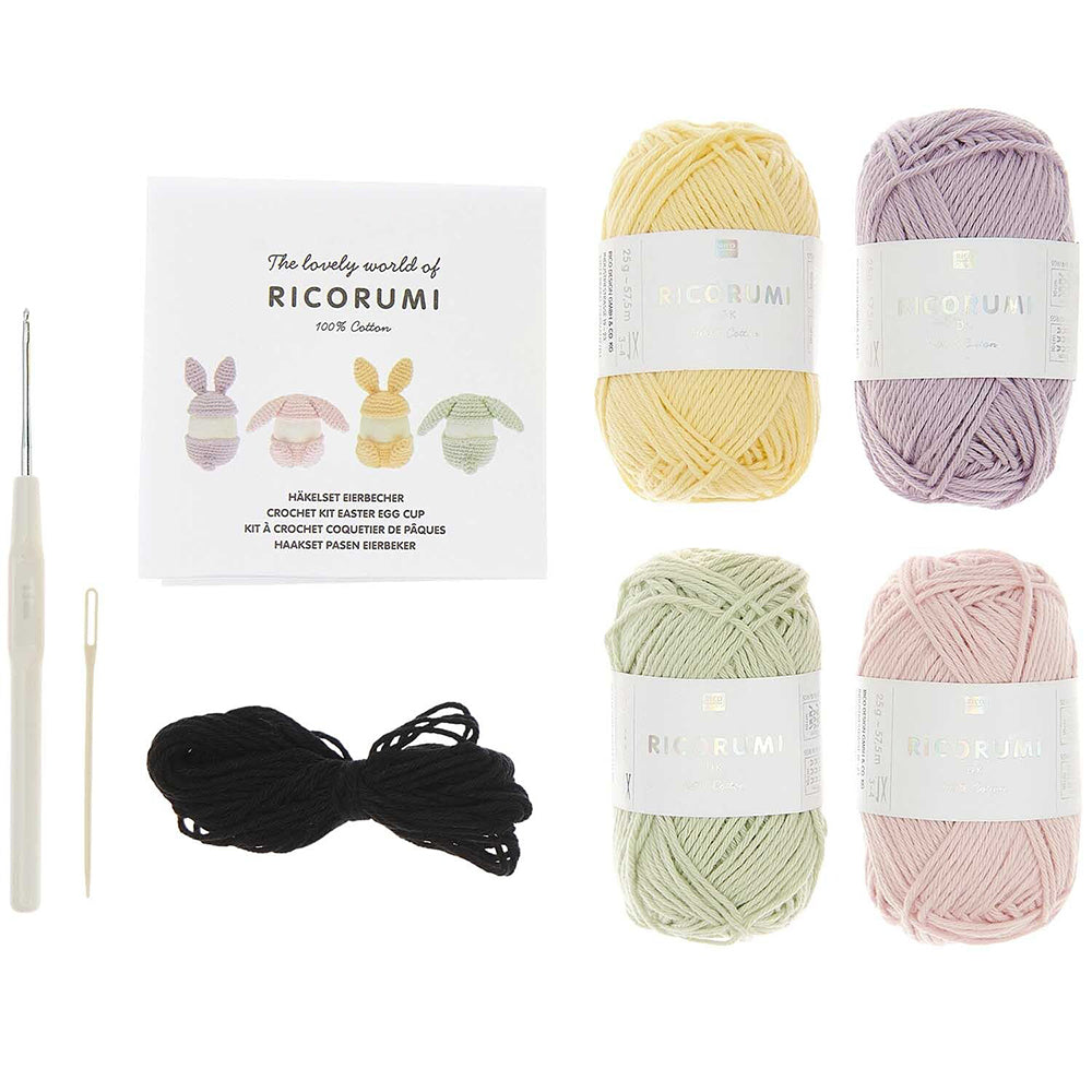 Pastel Easter Egg Holders | Adults Crochet Craft Kit | Makes 4