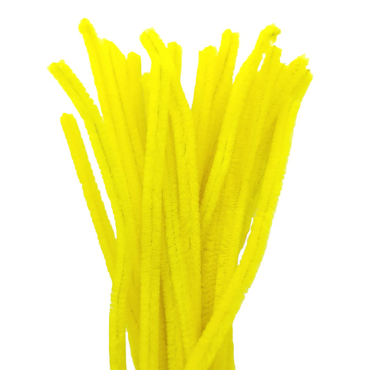 25Pk Yellow 9mm Chunky Pipe Cleaners | Chenille Stems