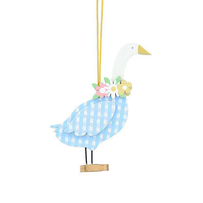 Blue Mother Goose Easter Tree Decoration | Hanging Wooden Ornament | Gisela Graham