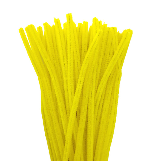 50Pk Yellow 6mm 30cm Chenille Stems Craft Pipe Cleaners