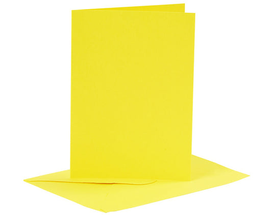 6 Yellow A6 Cards and Envelopes for Card Making Crafts | Card Making Blanks