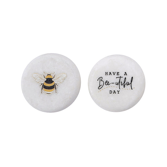 Have A Bee-utiful Day | 3cm Ceramic Pebble Keepsake | Cracker Filler | Mini Gift