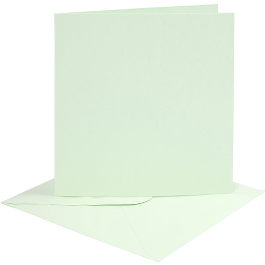 4 Spring Green 6x6 Cards & Envelopes for Card Making Crafts | Card Making Blanks
