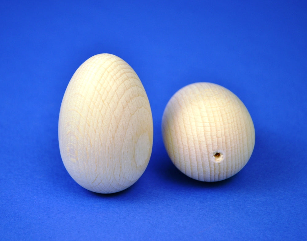 Untreated Solid Wooden Eggs to Decorate for Easter Crafts - Choice of Size