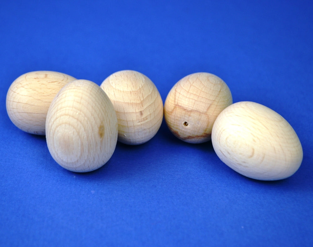 Untreated Solid Wooden Eggs to Decorate for Easter Crafts - Choice of Size